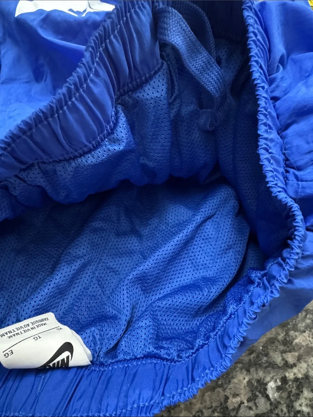 Nike Men’s Royal Blue Athletic Shorts with White Logo
